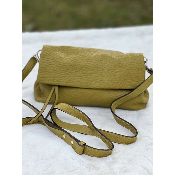 Vince Camuto Bubble Lamb Leather Flap Crossbody- Lucia olive oil women bag
